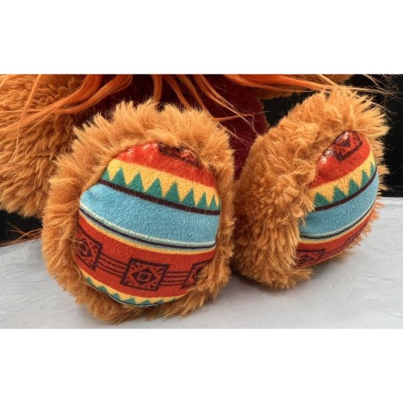 13" Soft Red Orange Southwest Style Lion Plush Aurora 2021 Proud Noble Colorful - Picture 3 of 7